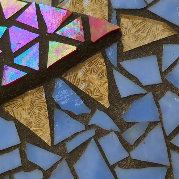 Artisan Mosaic Tile Stained Glass Wall Hanging Plaque - Picture 2 of 9